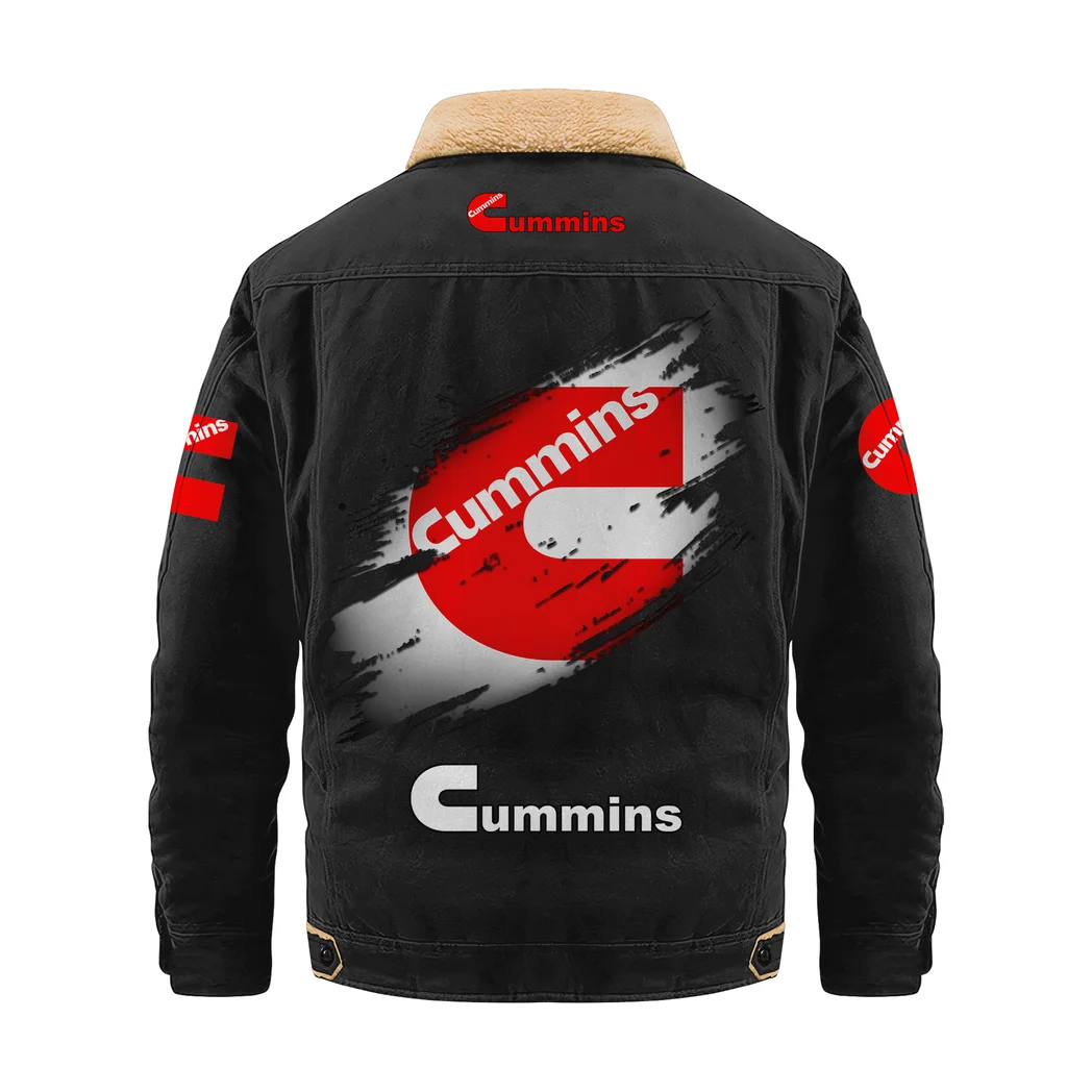 Endurance Engine Co. Jacket Fur Collar Fleece, Casual Gearhead Warm Jacket HVN1397CU - Black - Image 3