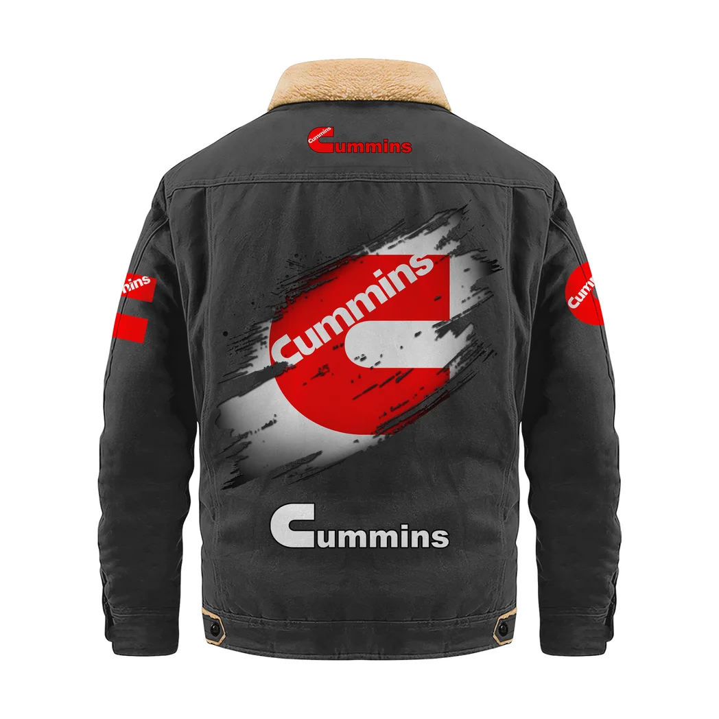 HeavyTorque Engines Jacket Fur Collar Fleece, Driver Inspired Fur Fleece HVN1397CU - Dark Gray - Image 3