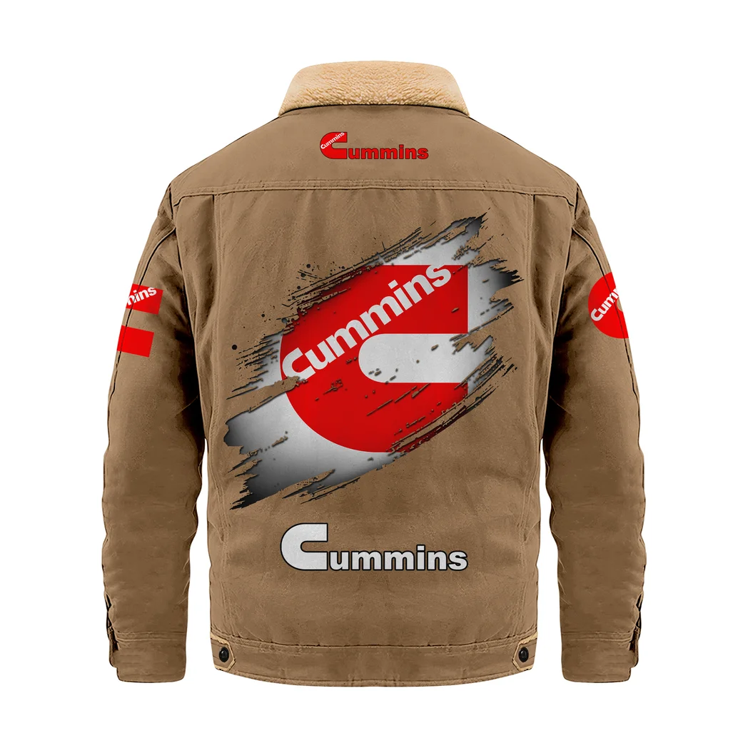 HeavyTorque Engines Jacket Fur Collar Fleece, Rugged Fur Collar Fleece HVN1397CU - Khaki - Image 3