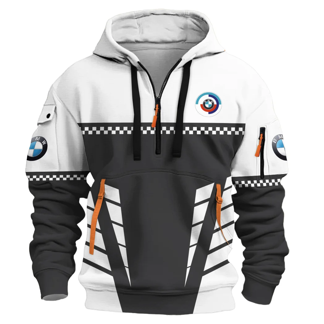 High-Speed Car Hoodie Half Zip 3D, Adventure-Ready Comfortable Hoodie HVN1385BM - Image 3