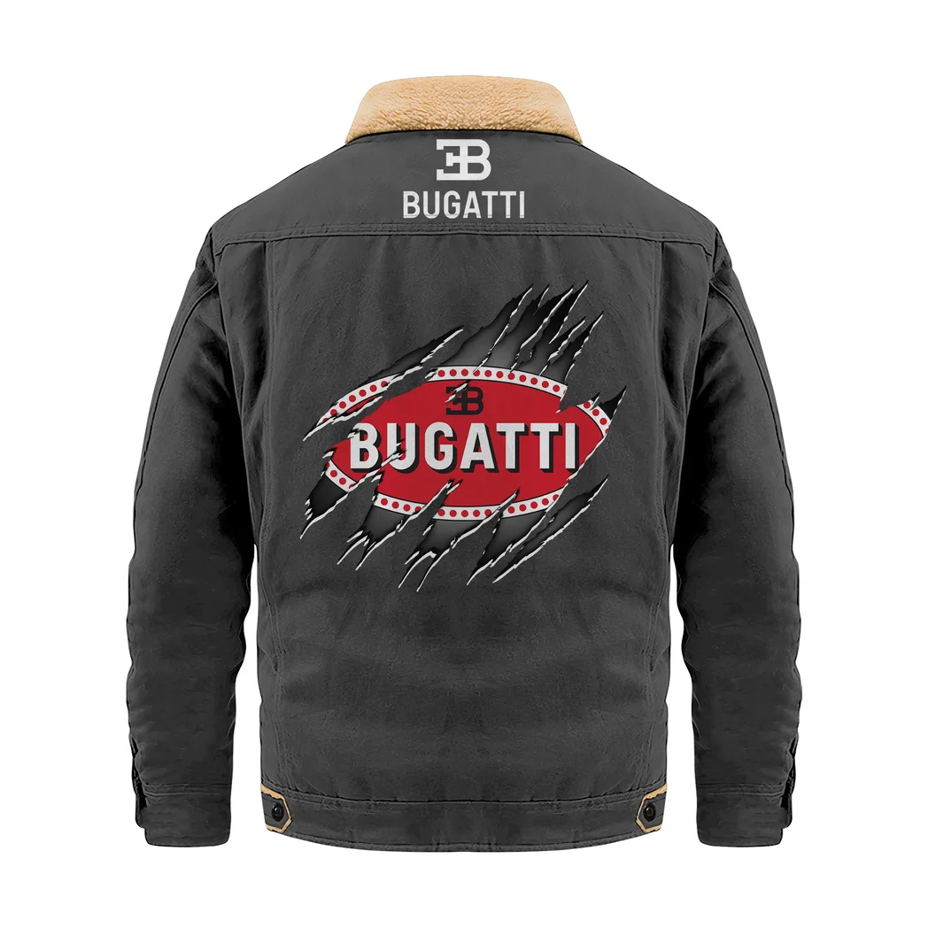 Speed Vehicle Jacket Fur Collar Fleece, Everyday Driver Warm Fleece HVN1383BU - Dark Gray - Image 3