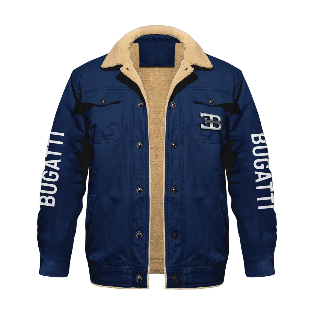 Supercar Jacket Fur Collar Fleece, Rugged Fur Collar Fleece HVN1383BU - Deep Blue - Image 2