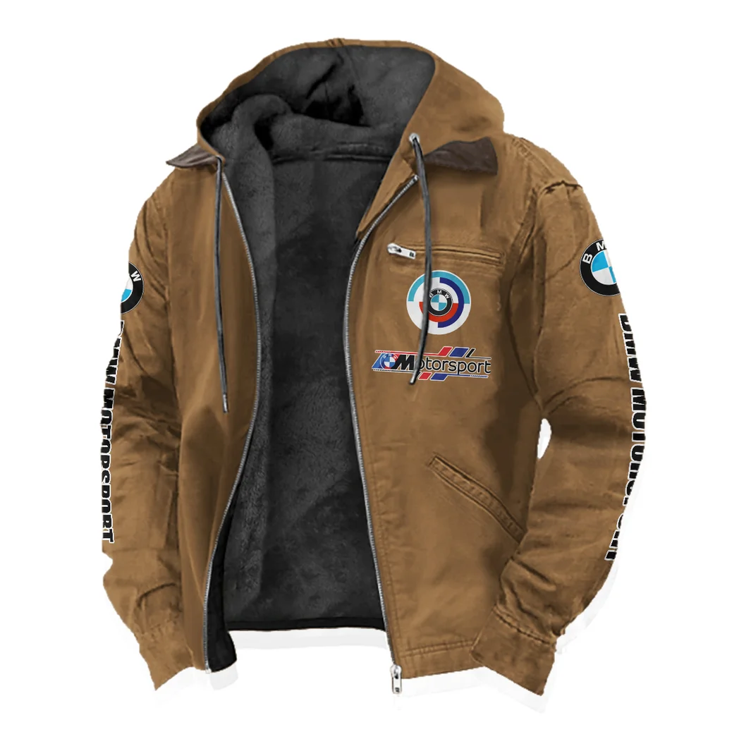 Motorsport Vehicle Flannel Hoodie, Rider's Everyday Hoodie HVN1329BM - Camel - Image 2