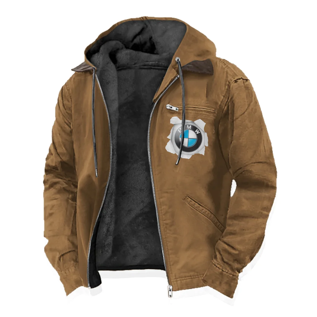 Motorsport Vehicle Flannel Hoodie, Streetwear Flannel for Drivers HVN1330BM - Camel - Image 2