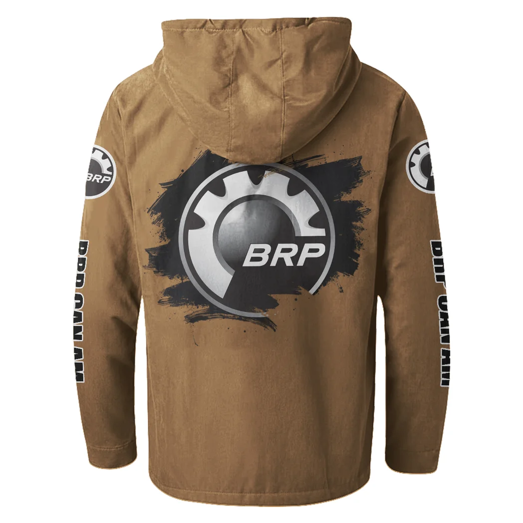 Off-Road Adventure Bike Flannel Hoodie, Gearhead Style Hoodie HVN1329BR - Camel - Image 3