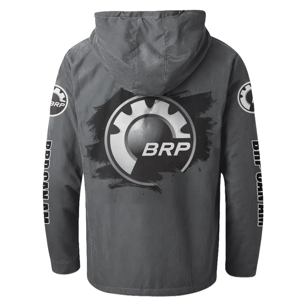 Off-Road Adventure Bike Flannel Hoodie, Gearhead Style Hoodie HVN1329BR - Gray - Image 3