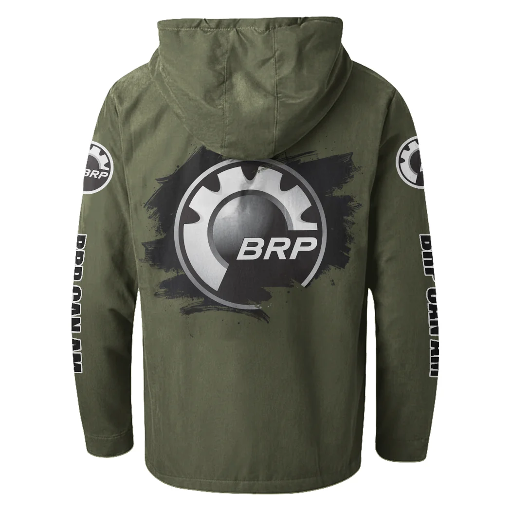 Off-Road Adventure Bike Flannel Hoodie, Gearhead Style Hoodie HVN1329BR - Green - Image 3