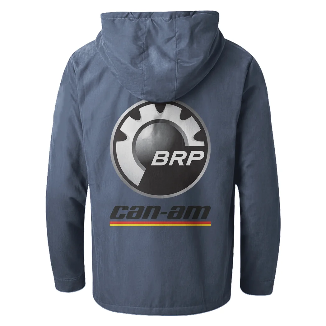 Off-Road Adventure Bike Flannel Hoodie, Warm Street Flannel HVN1330CA - Navy Blue - Image 3