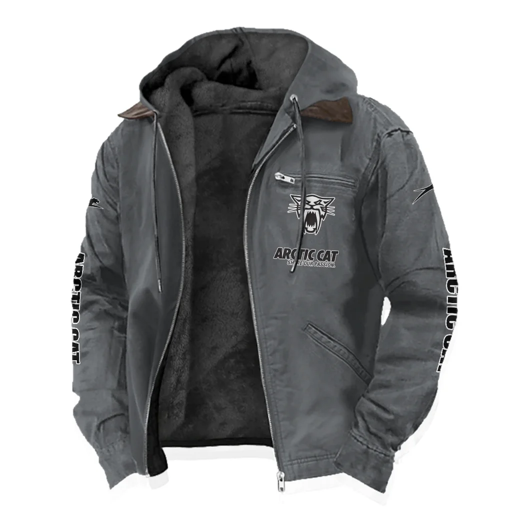 Off-Road Ride Flannel Hoodie, Motor-Inspired Flannel HVN1329AR - Gray - Image 2