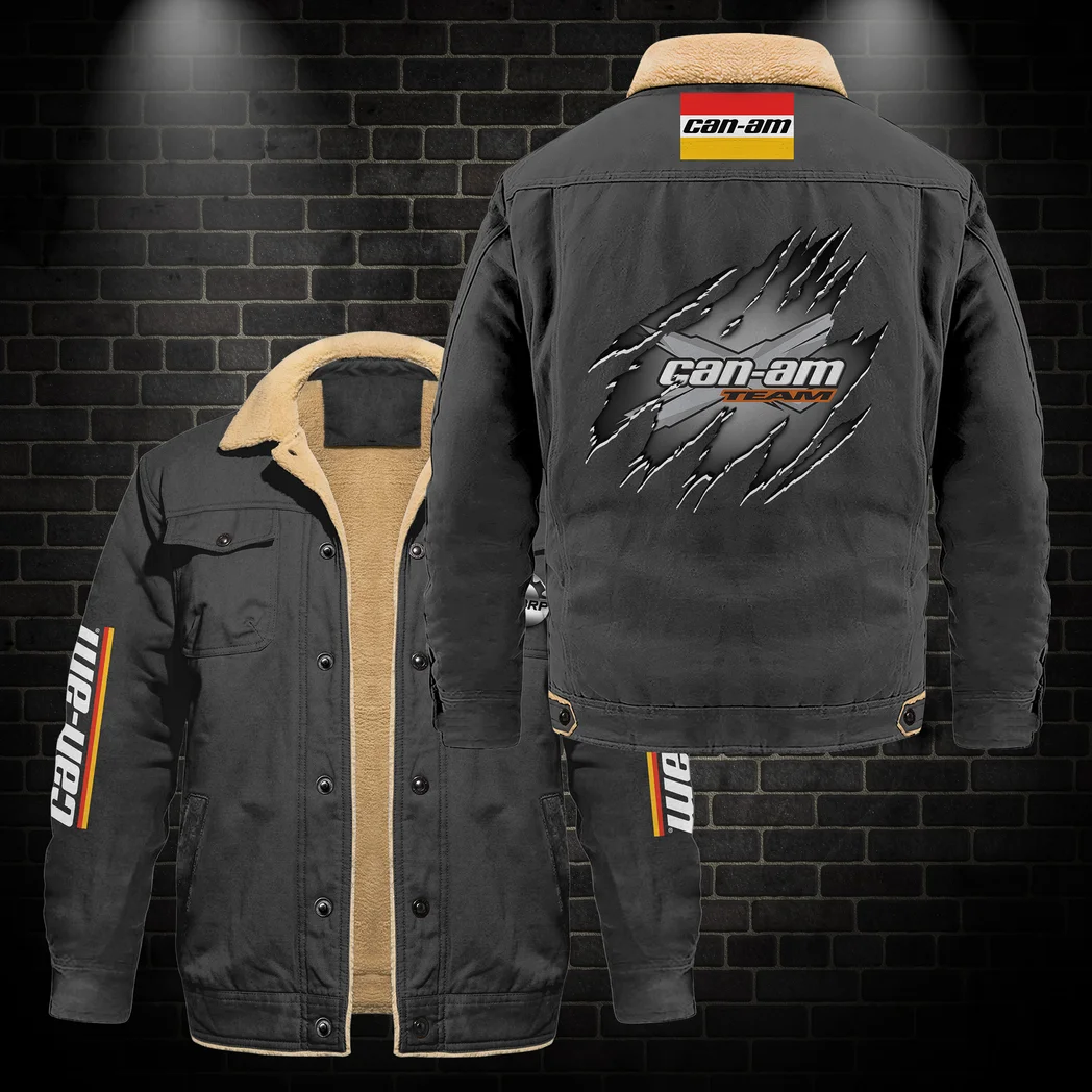 Off-Roader Jacket Fur Collar Fleece, Open Road Fur Jacket HVN1383CA - Dark Gray - Image 3