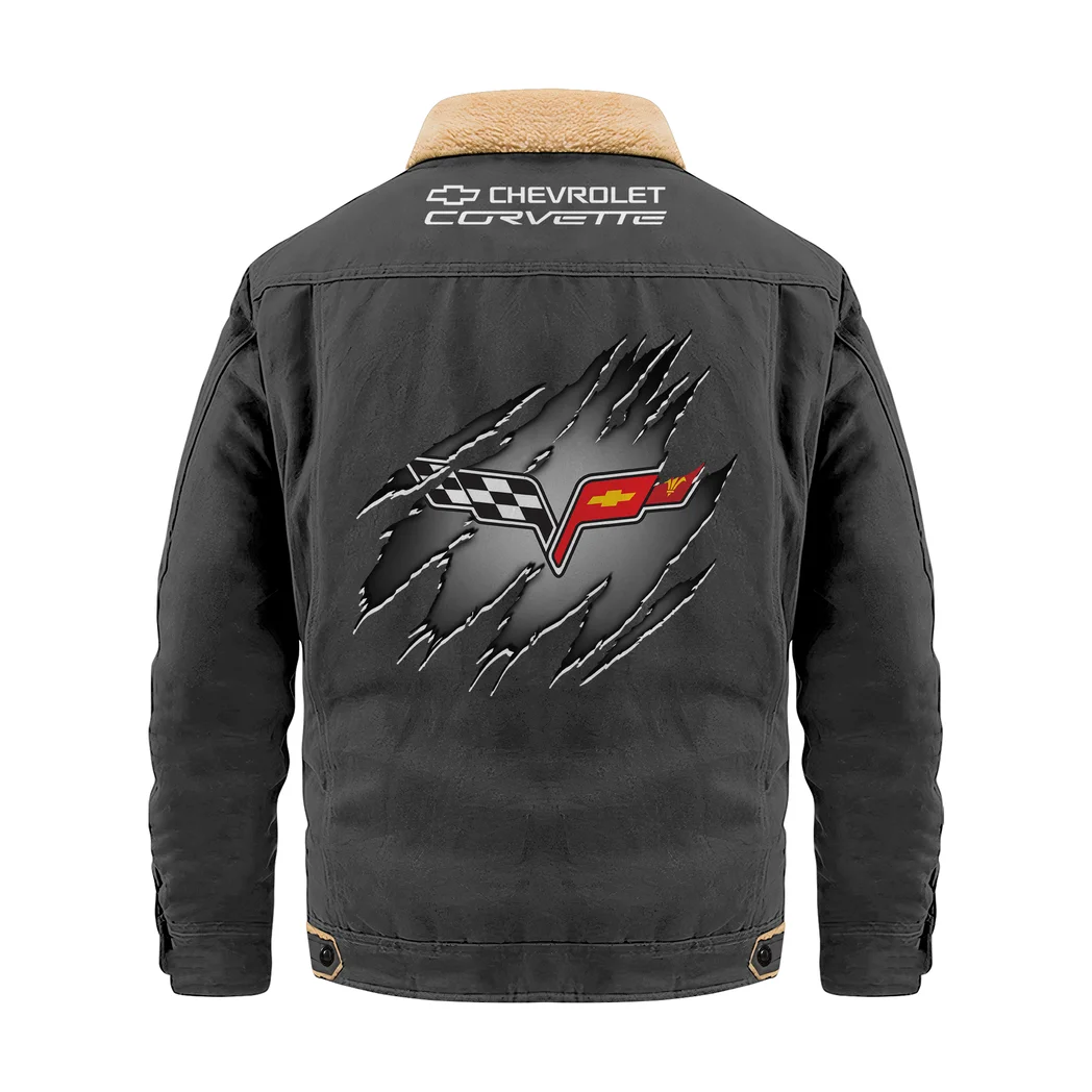 Performance Car Jacket Fur Collar Fleece, Everyday Driver Warm Fleece HVN1383CC - Dark Gray - Image 2