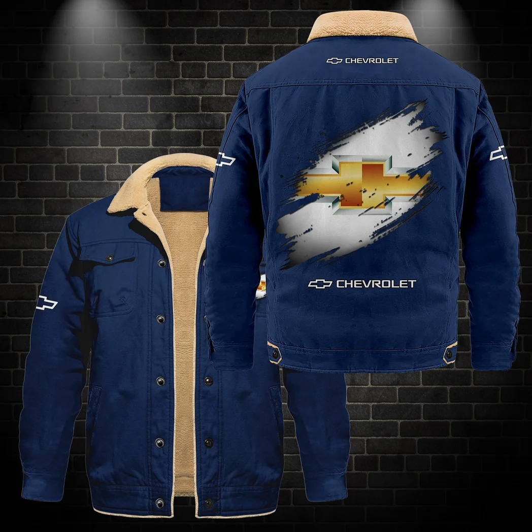 Practical Hatchback Jacket Fur Collar Fleece, Open Road Fur Jacket HVN1397CE - Deep Blue - Image 2