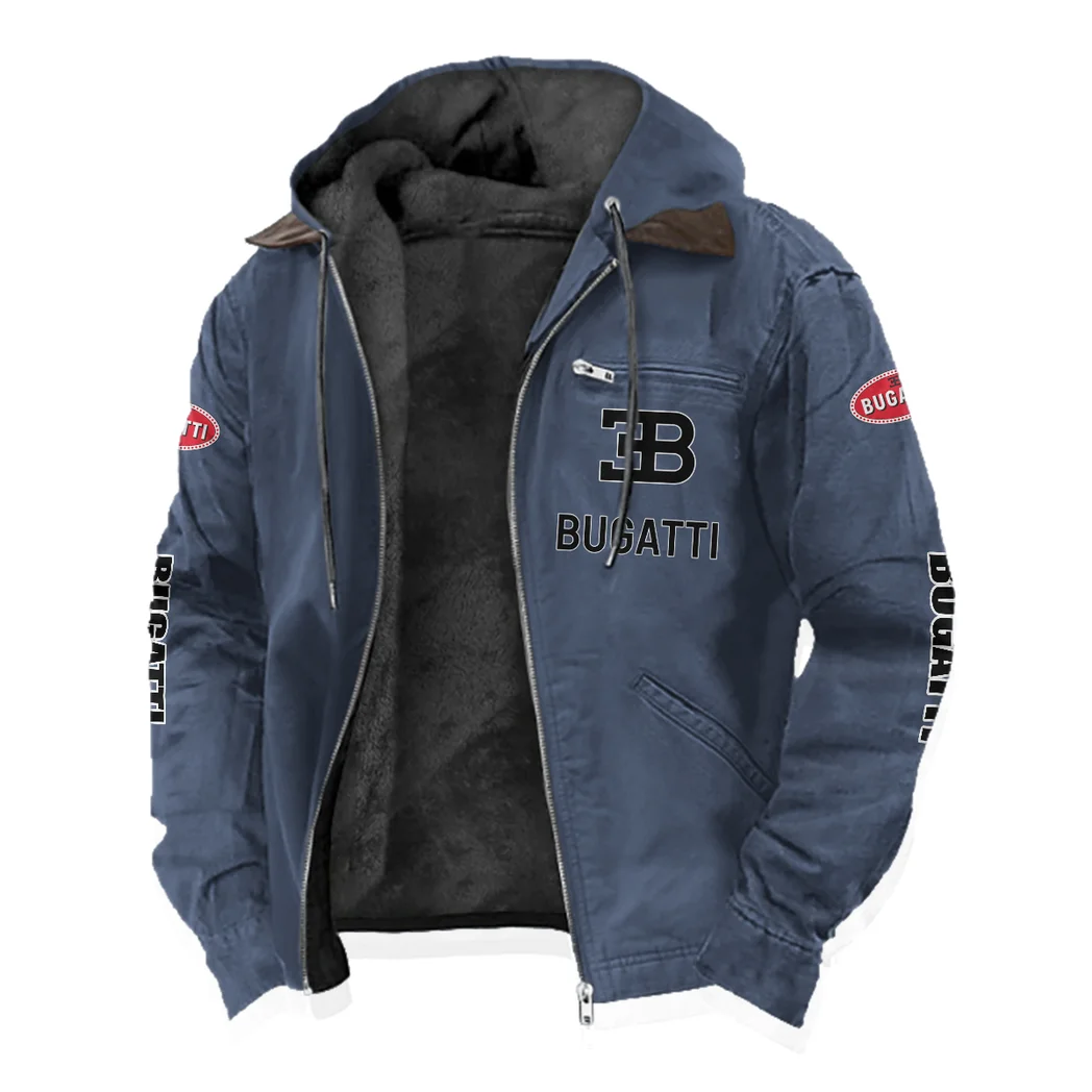 Prestige Coupe Flannel Hoodie, Rugged Car Fan Hoodie HVN1329BU - Navy Blue - Image 2