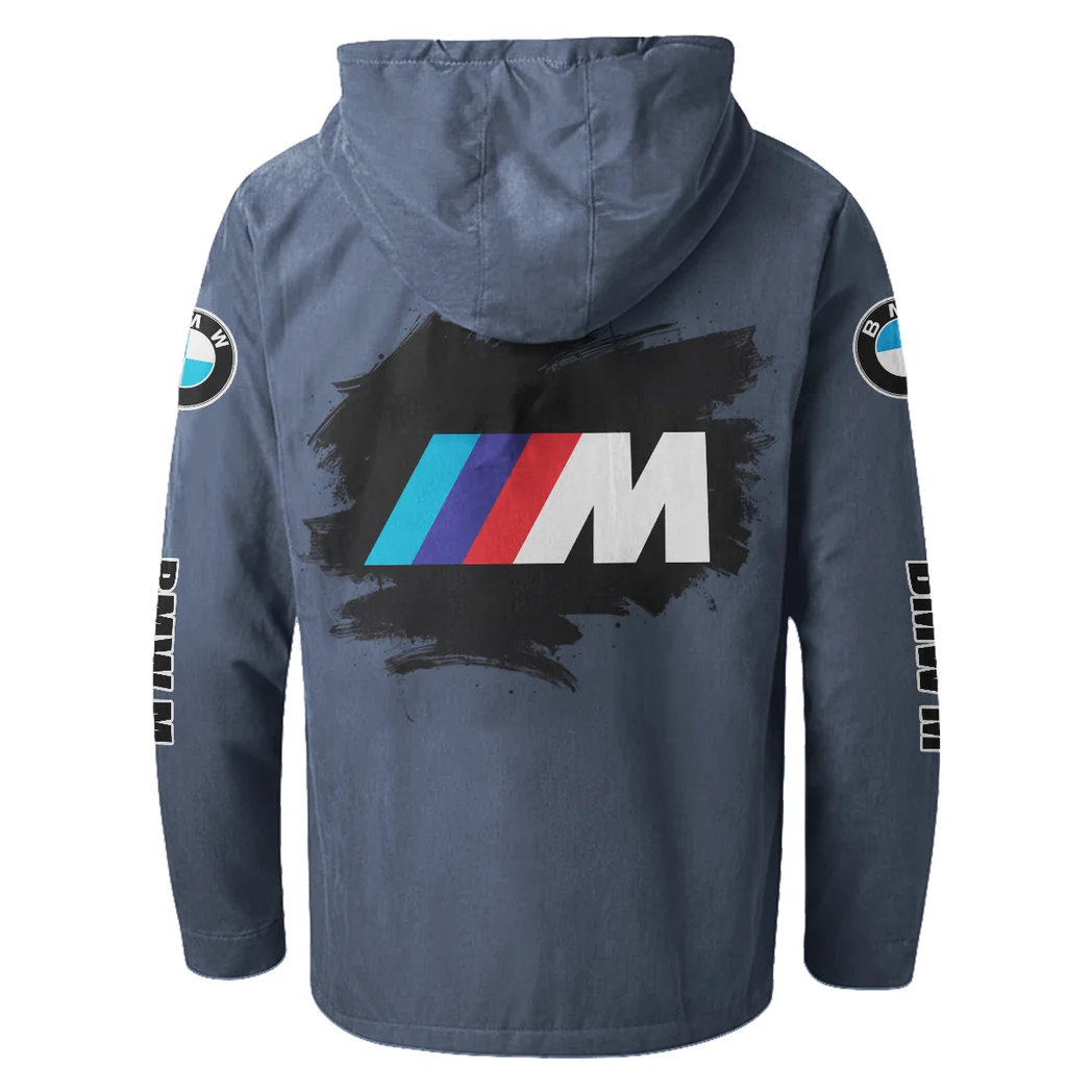 Racing Car Flannel Hoodie, Biker Spirit Hoodie HVN1329BM - Navy Blue - Image 3