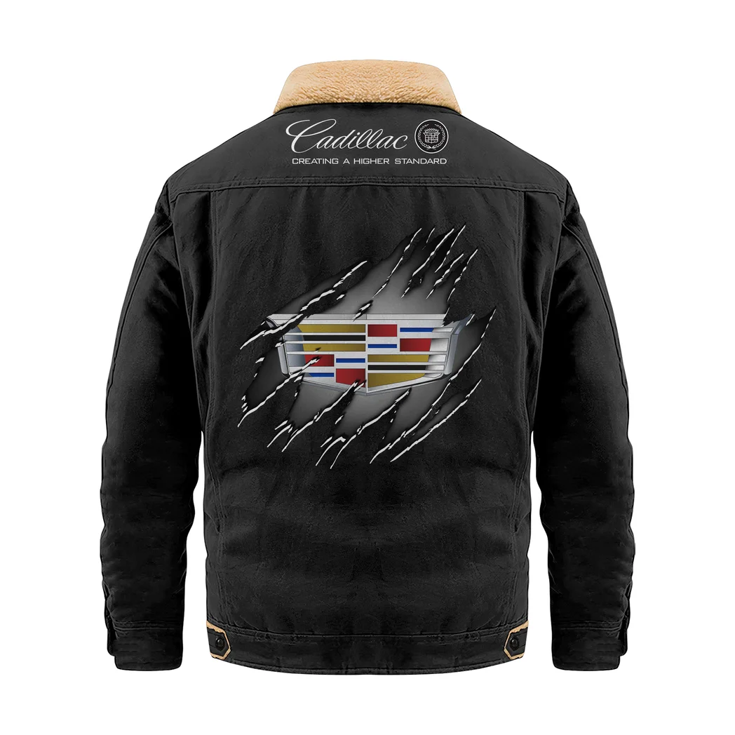 Refined Classic Ride Jacket Fur Collar Fleece, Driver Inspired Fur Fleece HVN1383CA - Black - Image 2