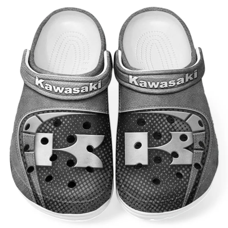 Trendy Agile Street Bike Themed Clog, Full Print Lightweight Footwear for Fans of Automotive Style CAR183 - Gray - Image 2