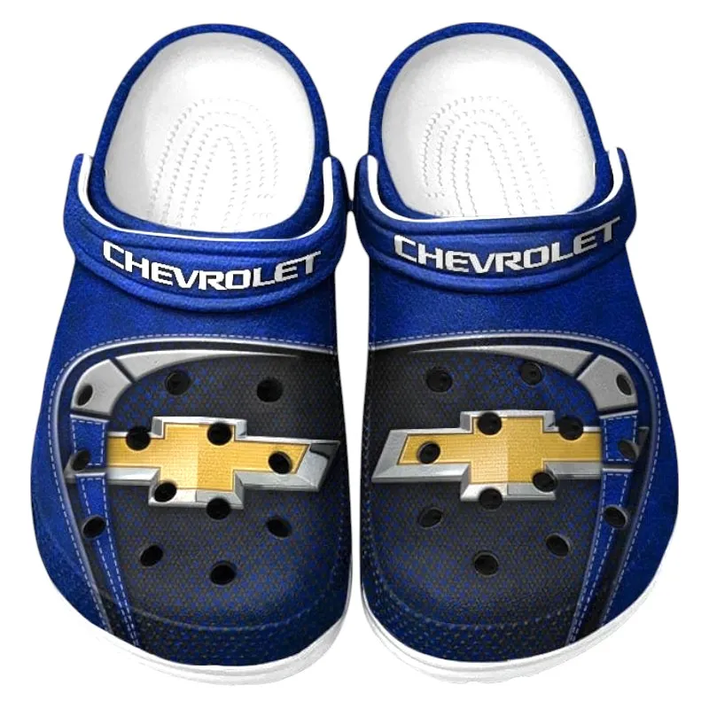 Trendy American Pickup Truck Themed Clog, Full Print Lightweight Footwear for Fans of Automotive Style CAR177 - Blue - Image 2