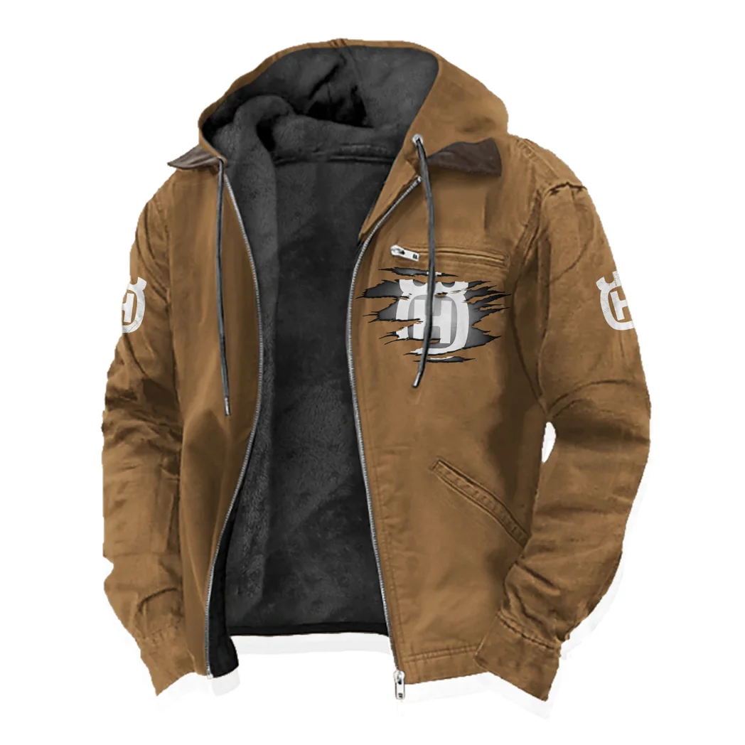 Motocross Bike Flannel Hoodie, Ride-Inspired Streetwear HVN1396HU - Camel