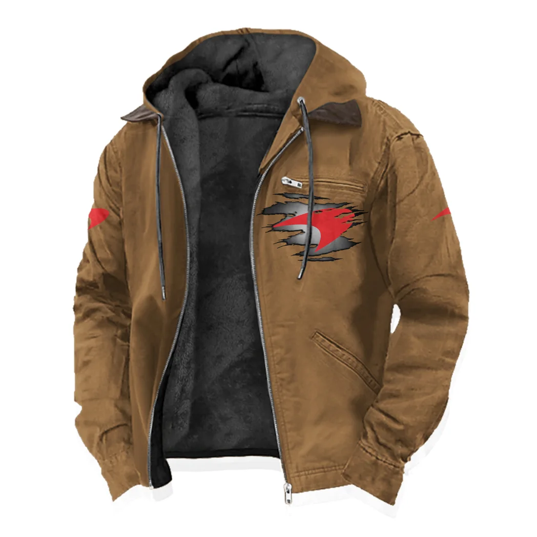 British Supercar Flannel Hoodie, Driven Style Hoodie HVN1396MC - Camel