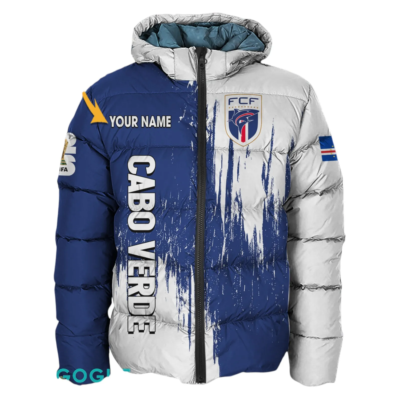 Aqua Horizon Hooded Cotton Jacket, Stadium Cold-Day Essential FIFA01031726033