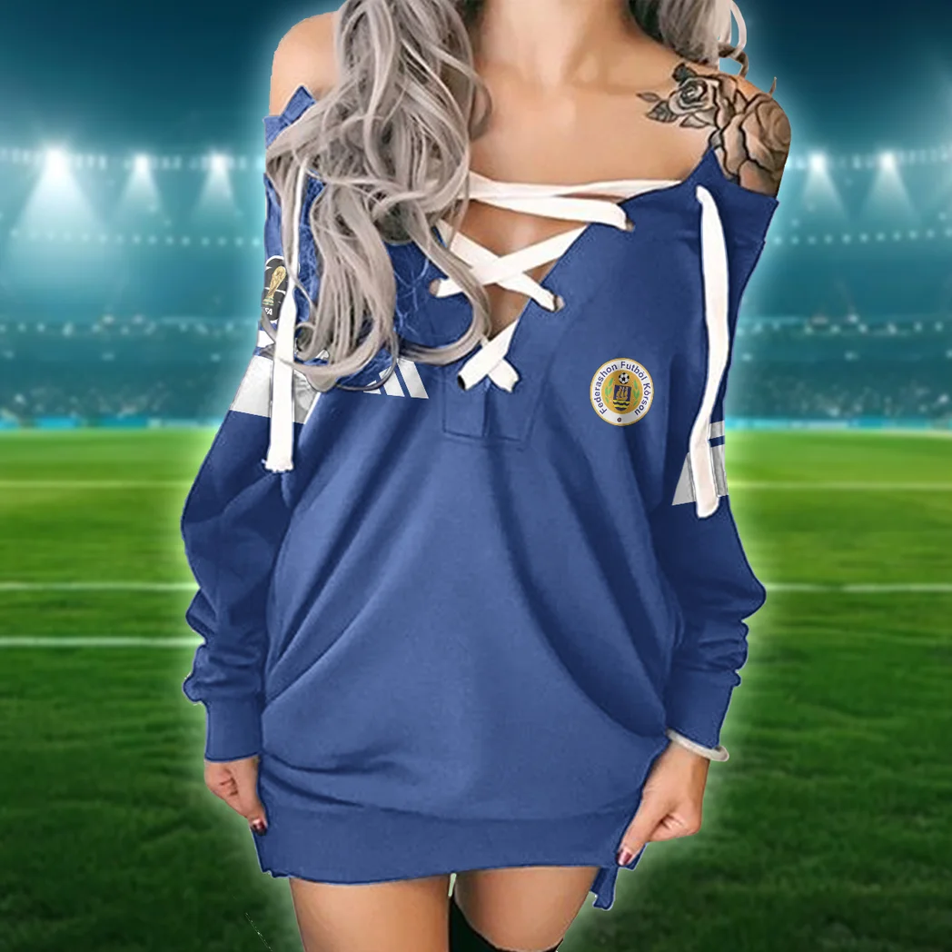 Deep Sea Lace-Up Sweatshirt, Everyday Fan Hoodie Dress HVN1580CU