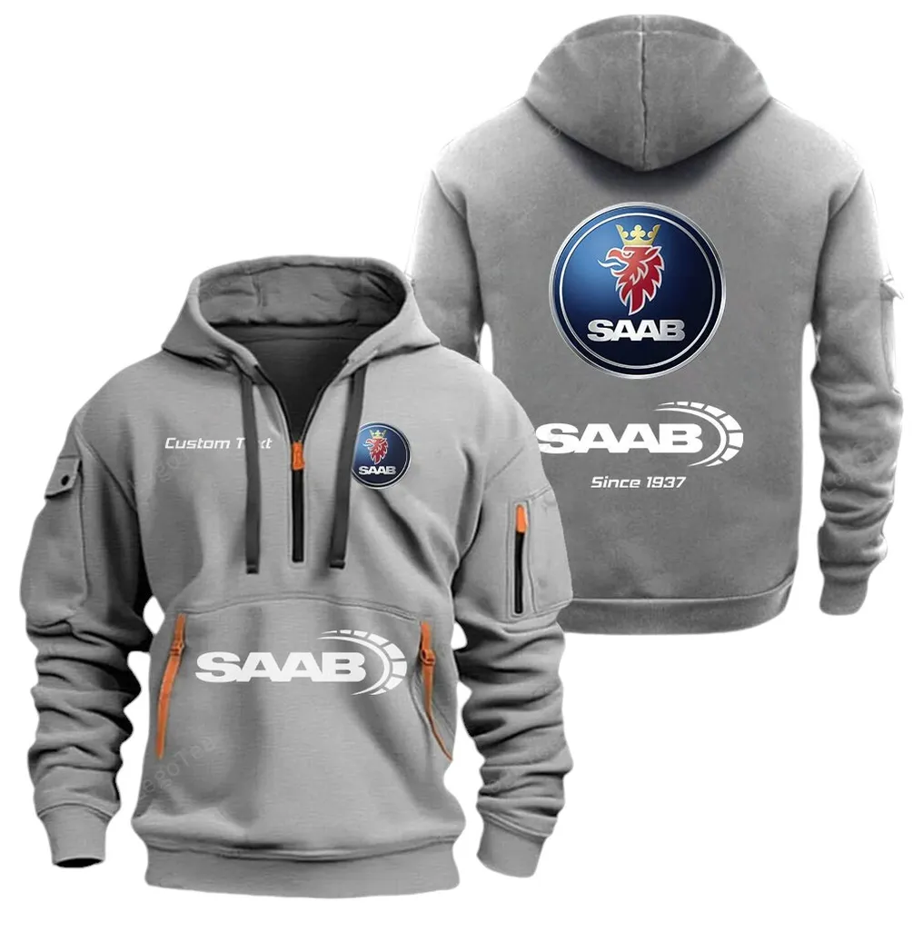 4x4 SUV Hoodie Half Zipper, Bold Fan Hoodie CAR052 -Gray