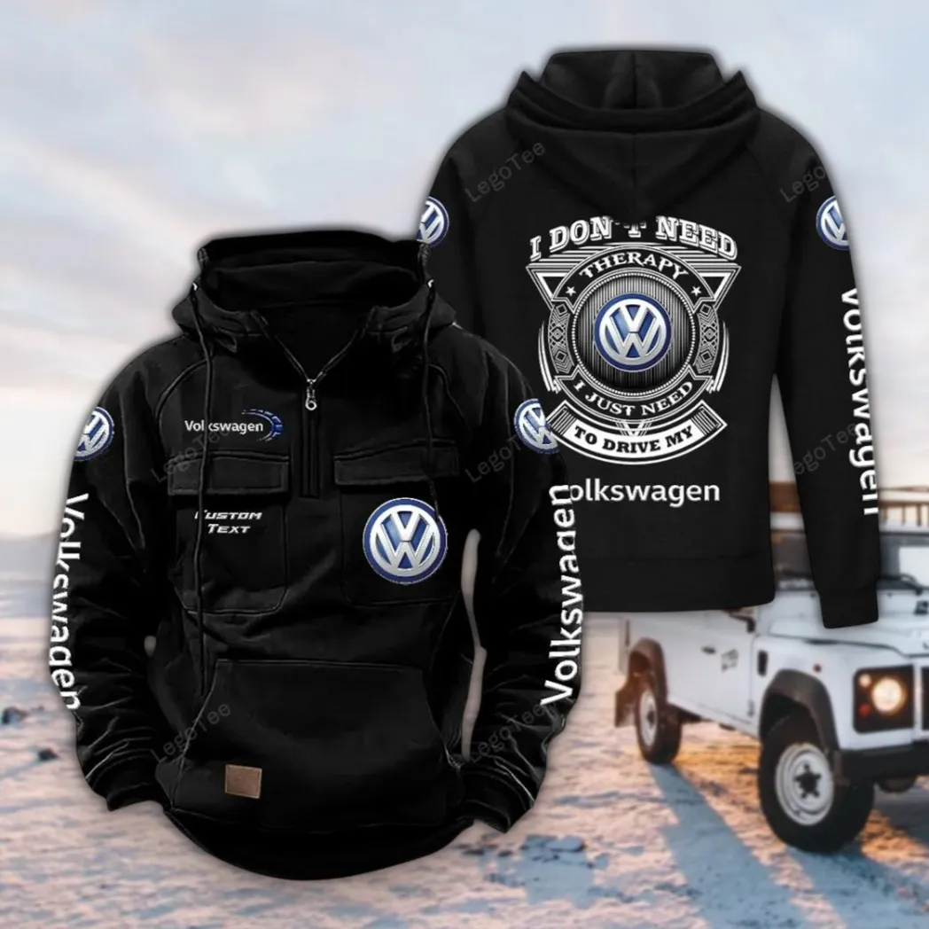 Family Car Tactical Quarter Zip Hoodie, Exclusive Logo Hoodie For Car Enthusiasts CAR106 - Black