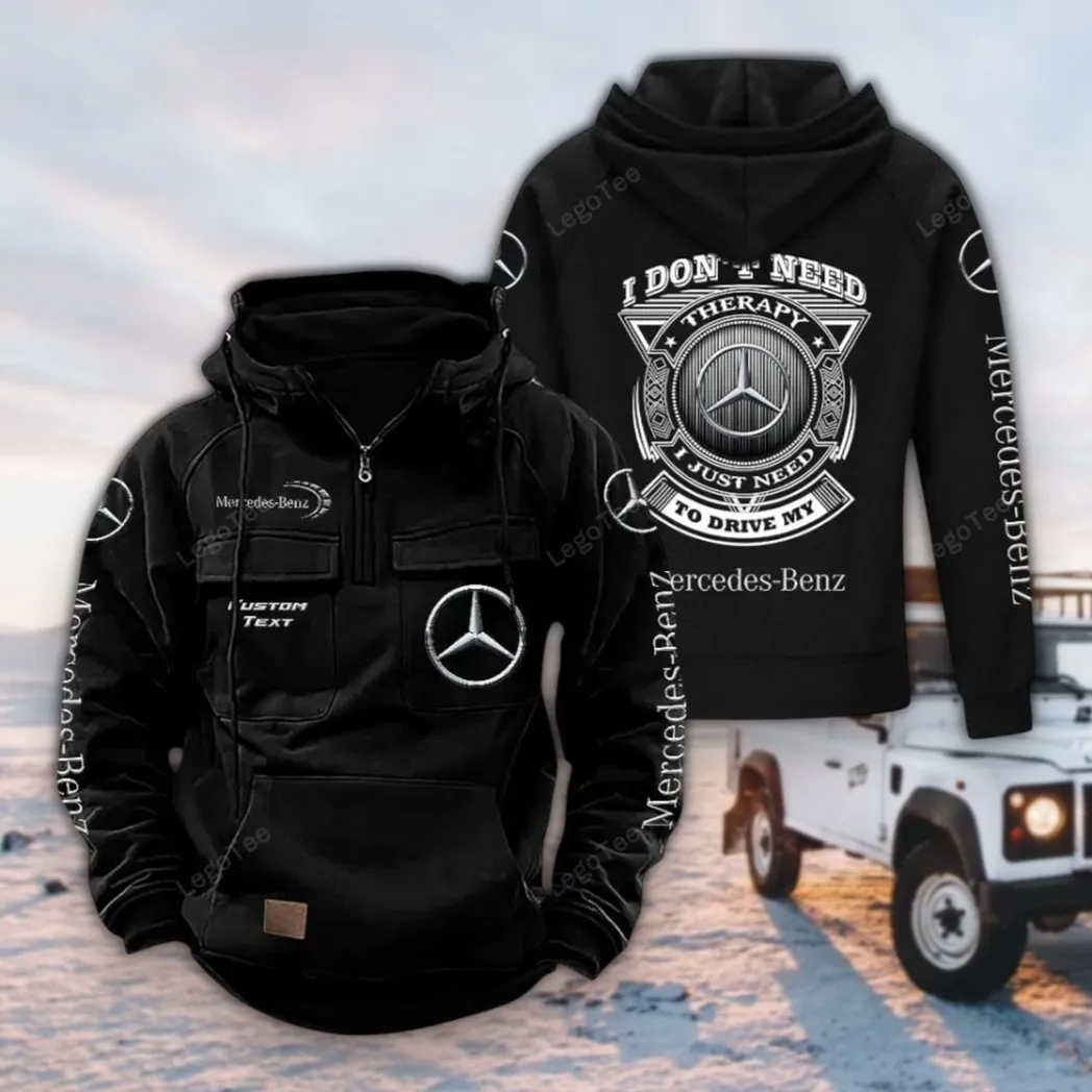 Performance Vehicle Tactical Quarter Zip Hoodie, Exclusive Logo Hoodie For Car Enthusiasts CAR106 - Black