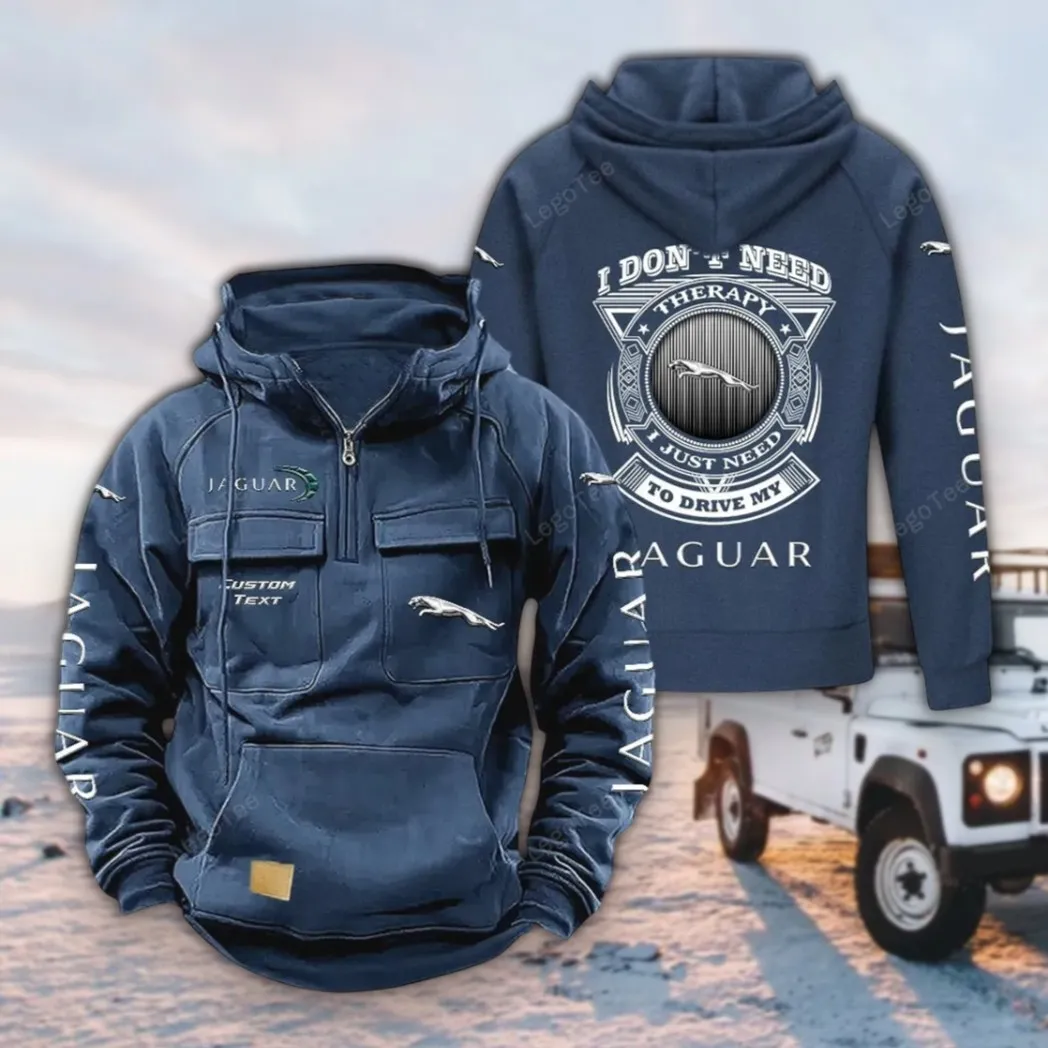 Refined Luxury Car Tactical Quarter Zip Hoodie, Exclusive Logo Hoodie For Car Enthusiasts CAR106 - Dark Blue