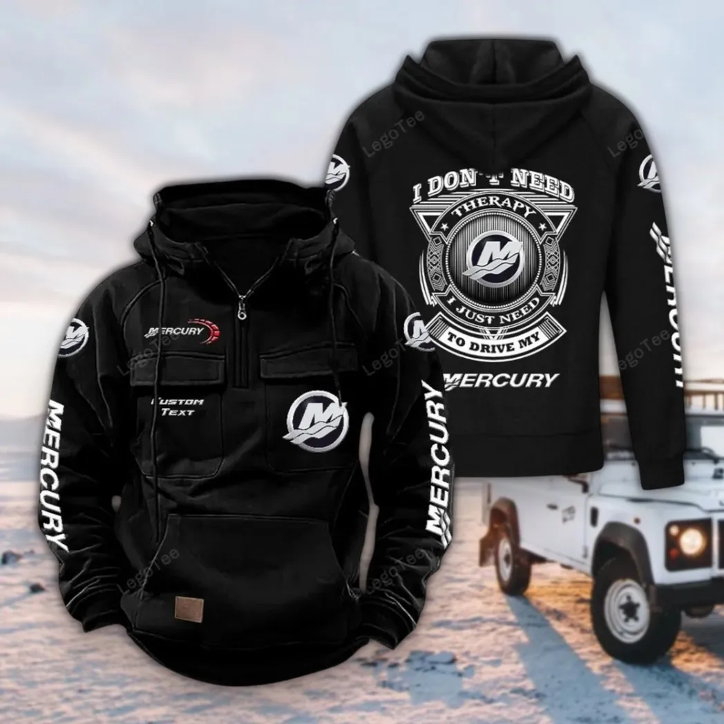 Nautical Propulsion Tactical Quarter Zip Hoodie, Exclusive Logo Hoodie For Car Enthusiasts CAR106 - Black