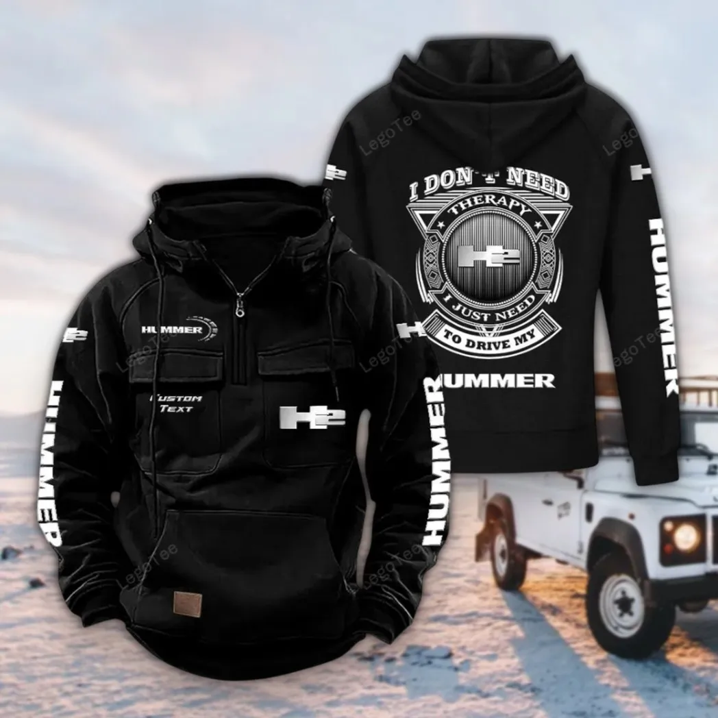 Tactical Utility Truck Tactical Quarter Zip Hoodie, Exclusive Logo Hoodie For Car Enthusiasts CAR106 - Black