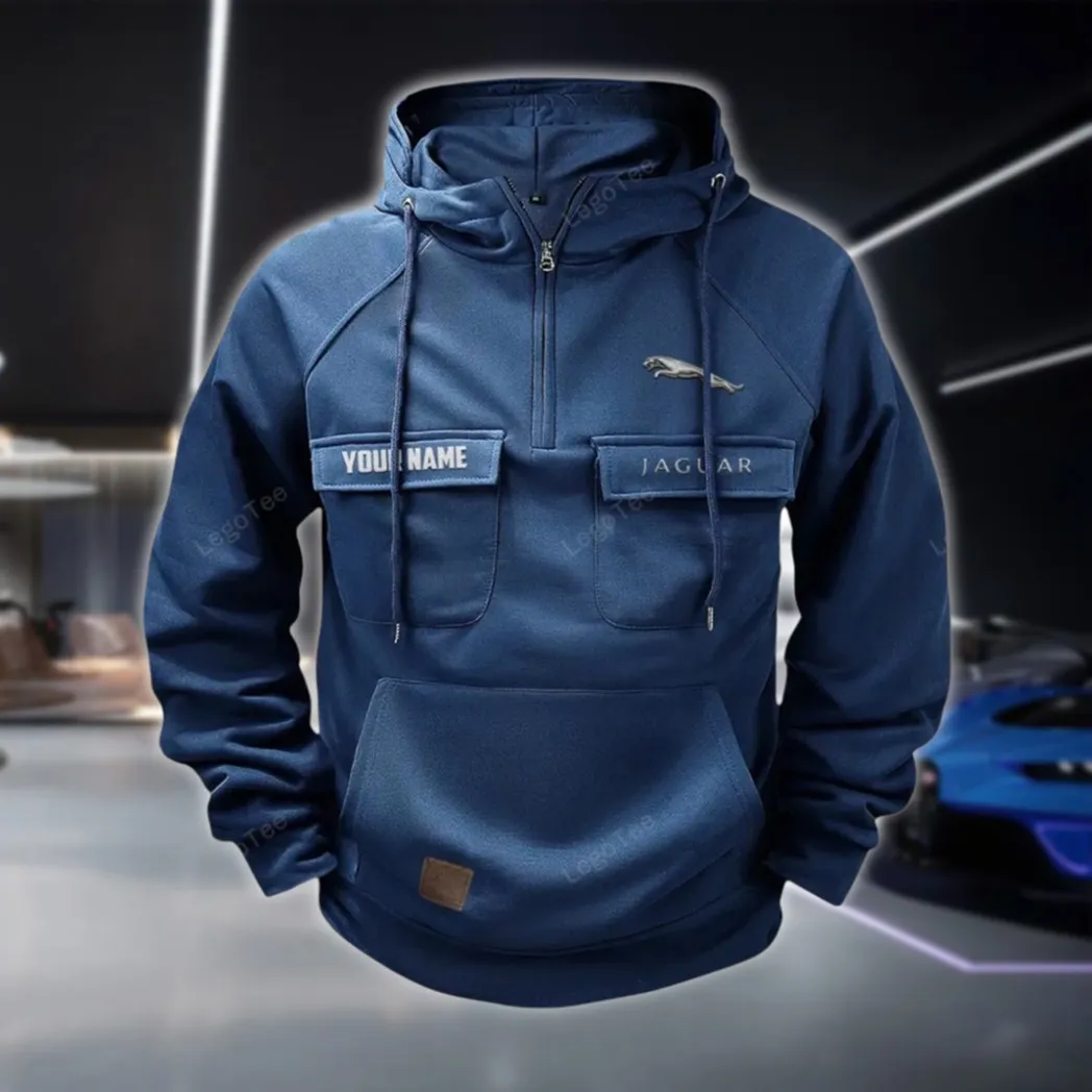 Luxury Coupe Tactical Quarter Zip Hoodie, Exclusive Logo Hoodie For Car Enthusiasts CAR109 - Dark Blue