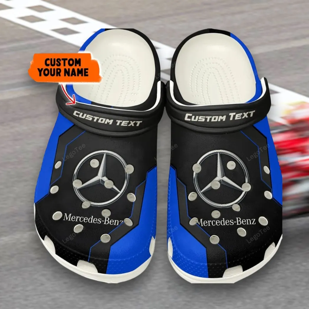 Trendy Performance Coupe Themed Clog, Full Print Lightweight Footwear for Fans of Automotive Style CAR140 - Blue