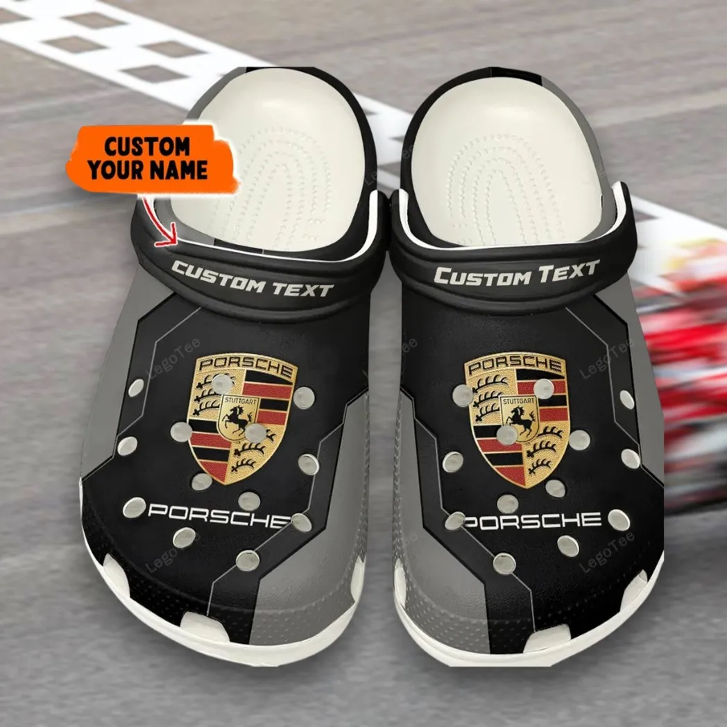Personalized Classic American Car Design Clog, Full Print Slip-On Footwear Gift for Car Lovers CAR140 - Gray
