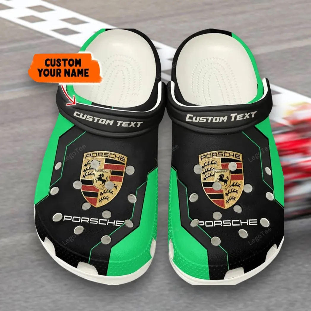 Kelly Green Edition Muscle Car Inspired All Over Print Clog, Perfect Gift Footwear for Automotive Enthusiasts CAR140