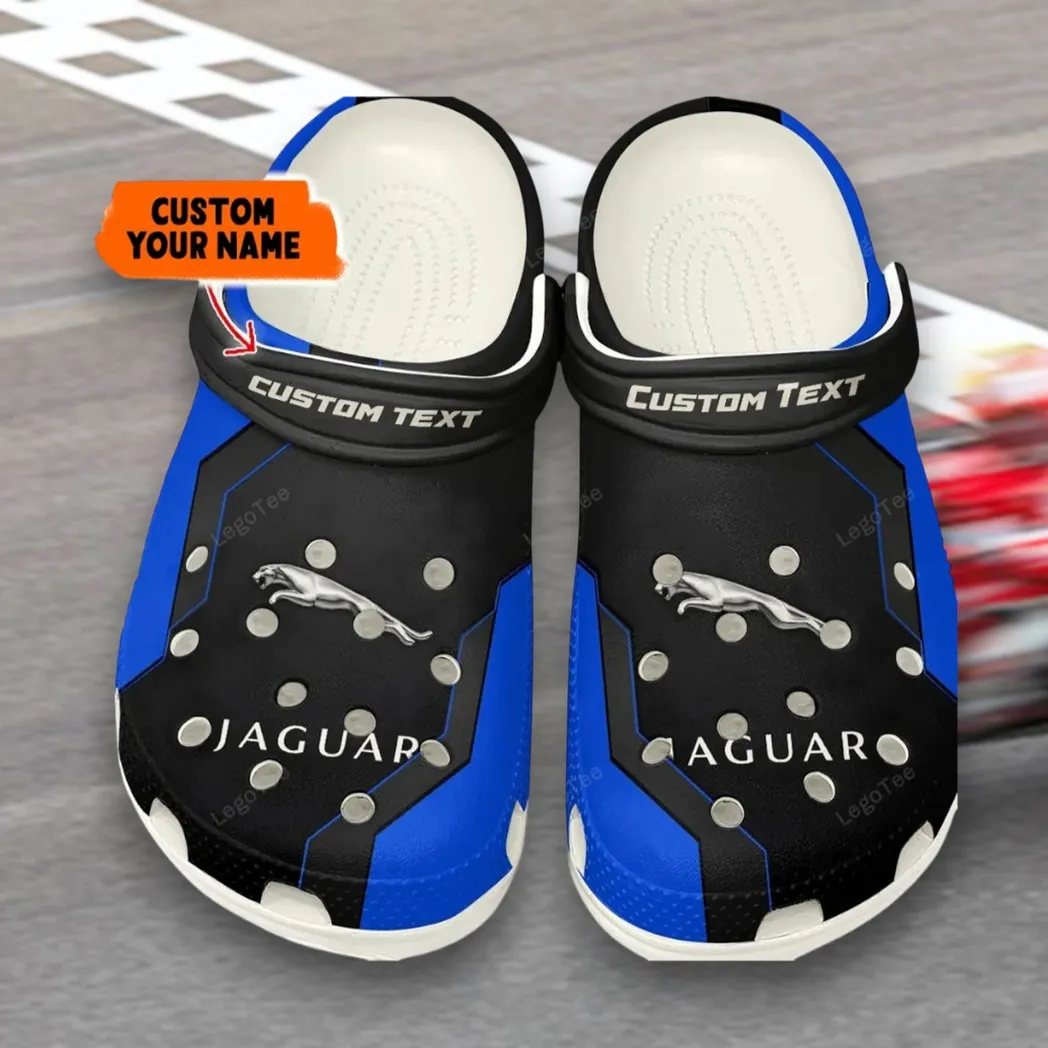 Custom Luxury Sedan Inspired Clog All Over Print, Comfortable Slip-On Footwear for Auto Fans CAR140 - Blue