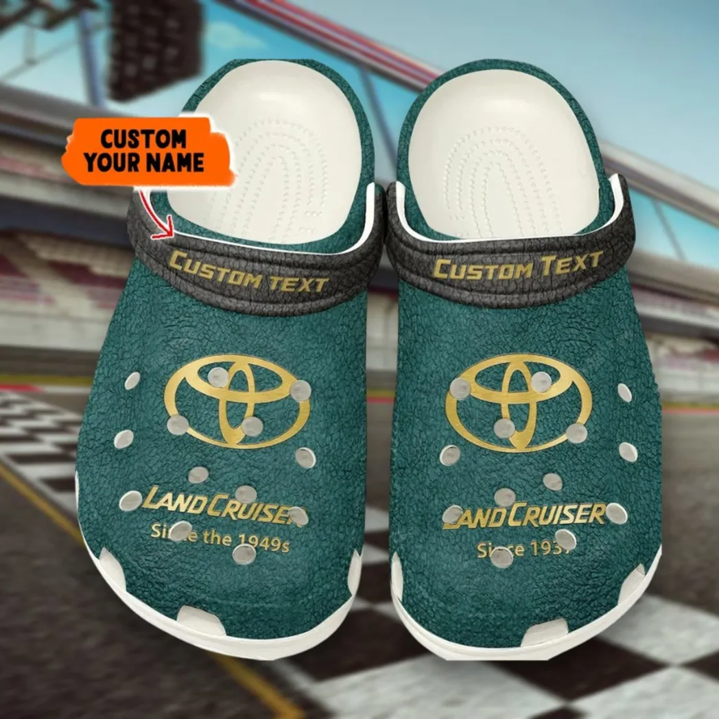Trendy Expedition SUV Themed Clog, Full Print Lightweight Footwear for Fans of Automotive Style CAR141 - Cyan