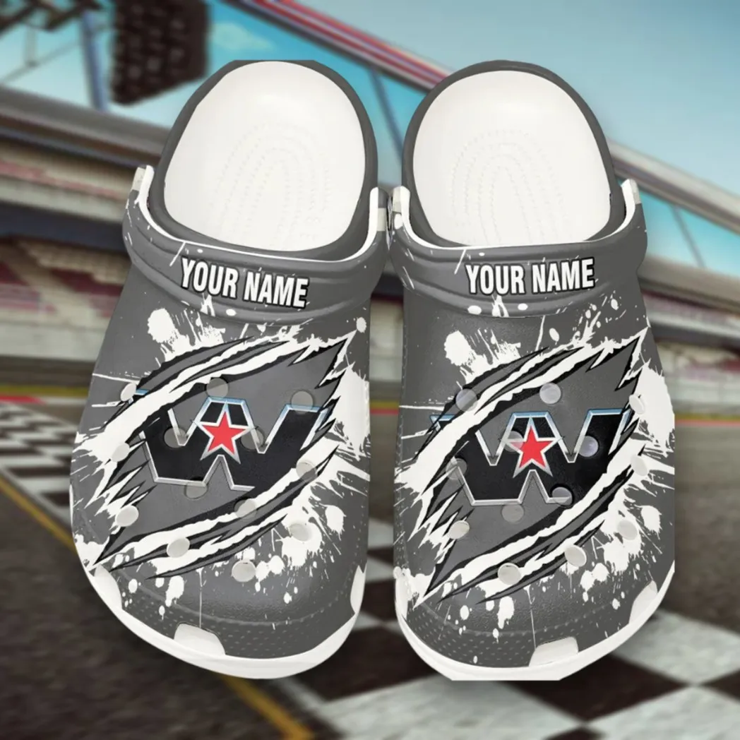 Long-Haul Truck Lover’s All Over Print Clog, Slip-On Shoes for Daily Comfort and Garage Style CAR153 - White