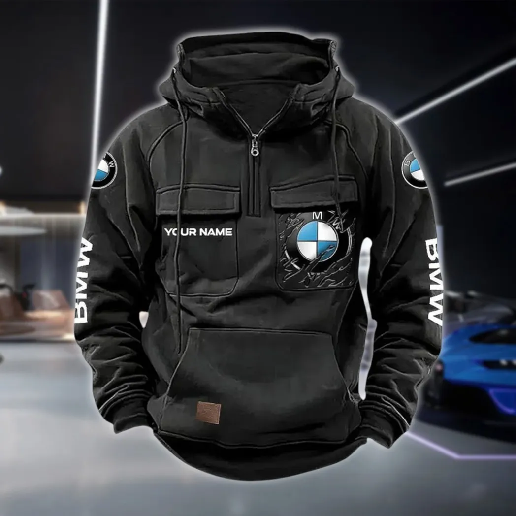 Performance Coupe Tactical Quarter Zip Hoodie, Exclusive Logo Hoodie For Car Enthusiasts CAR164 - Black