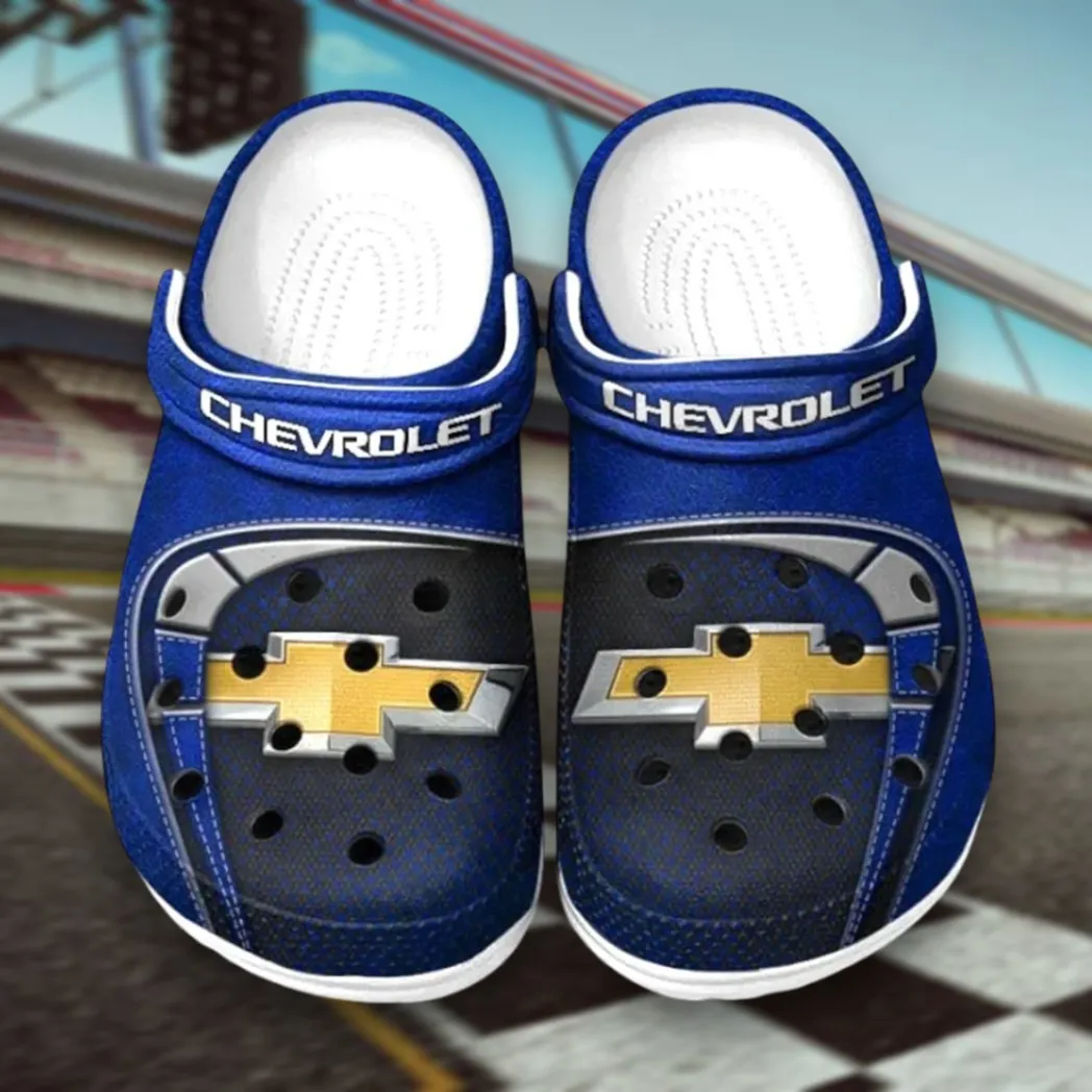 Trendy American Pickup Truck Themed Clog, Full Print Lightweight Footwear for Fans of Automotive Style CAR177 - Blue