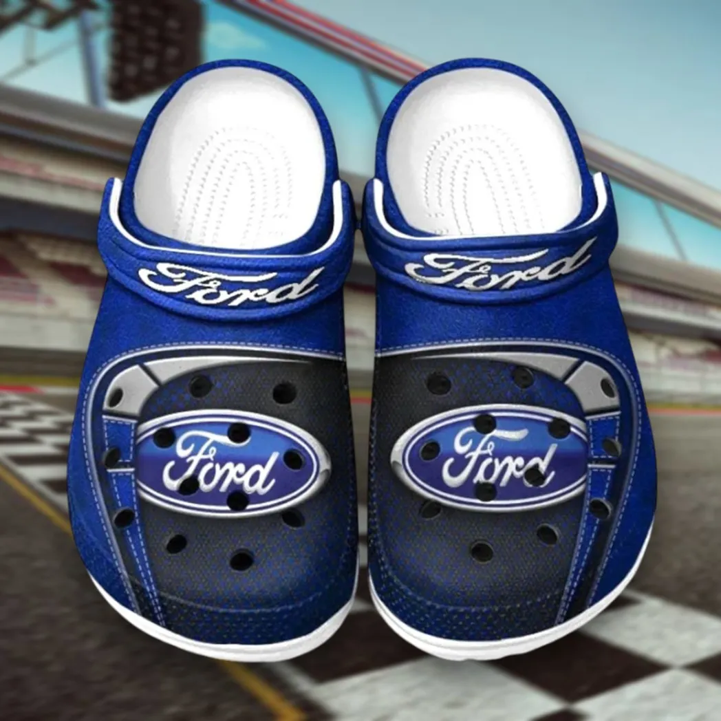 Family Sedan Lover’s All Over Print Clog, Slip-On Shoes for Daily Comfort and Garage Style CAR177 - Blue