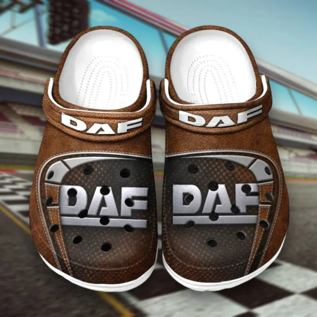 Automotive Theme Utility Vehicle Clog with Full Print Design, Stylish Everyday Comfort for Car Enthusiasts CAR177 - Brown
