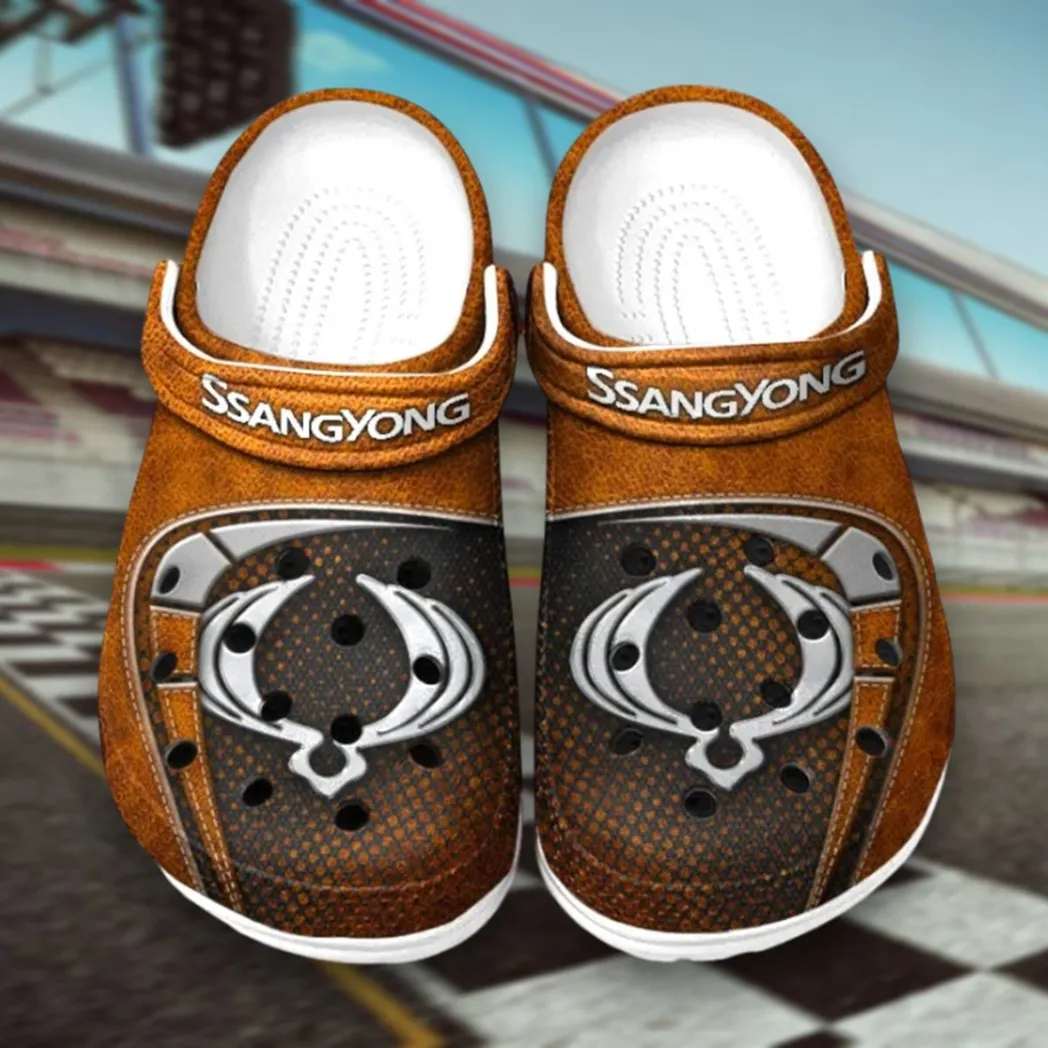 Custom Compact SUV Inspired Clog All Over Print, Comfortable Slip-On Footwear for Auto Fans CAR177 - Orange