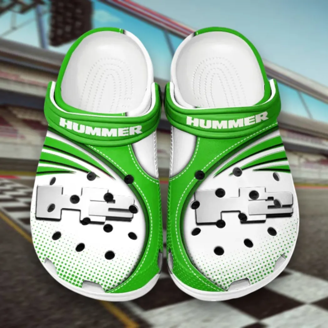Trendy Expedition-Ready SUV Themed Clog, Full Print Lightweight Footwear for Fans of Automotive Style CAR181 - Green