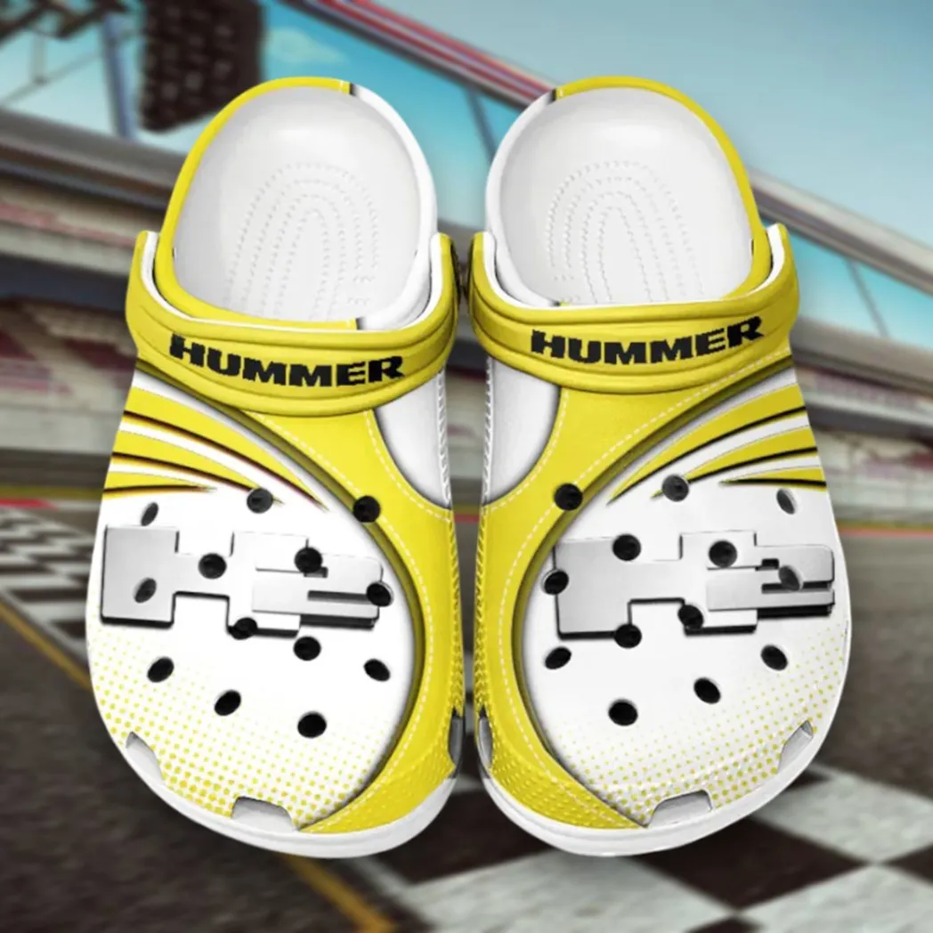All-Terrain Explorer Culture Clog, Stylish All Over Print Lightweight Shoes for Auto Fans and Streetwear Style CAR181 - Yellow