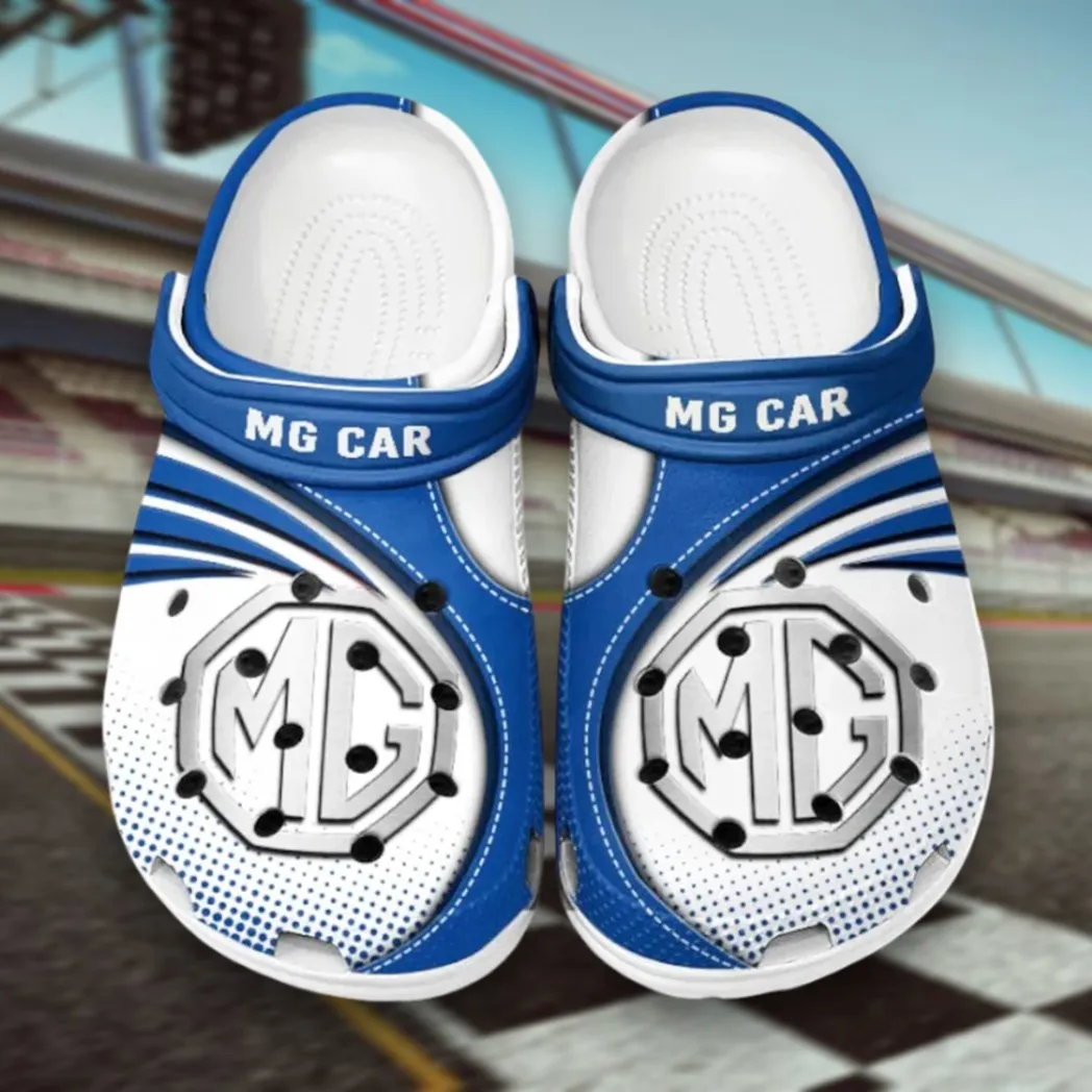 Automotive Theme Elite Sports Vehicle Clog with Full Print Design, Stylish Everyday Comfort for Car Enthusiasts CAR181 - Blue