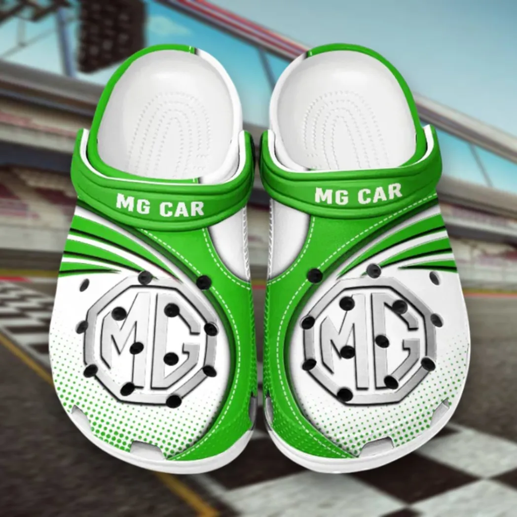 Custom Track-Ready Auto All Over Print Clog, Comfortable Slip-On Shoes for Everyday Wear CAR181 - Green