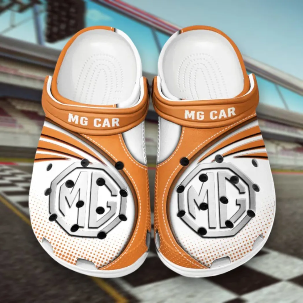 All Over Print Elite Touring Vehicle Clog, Automotive Lifestyle Inspired Shoes for Car Enthusiasts CAR181 - Orange
