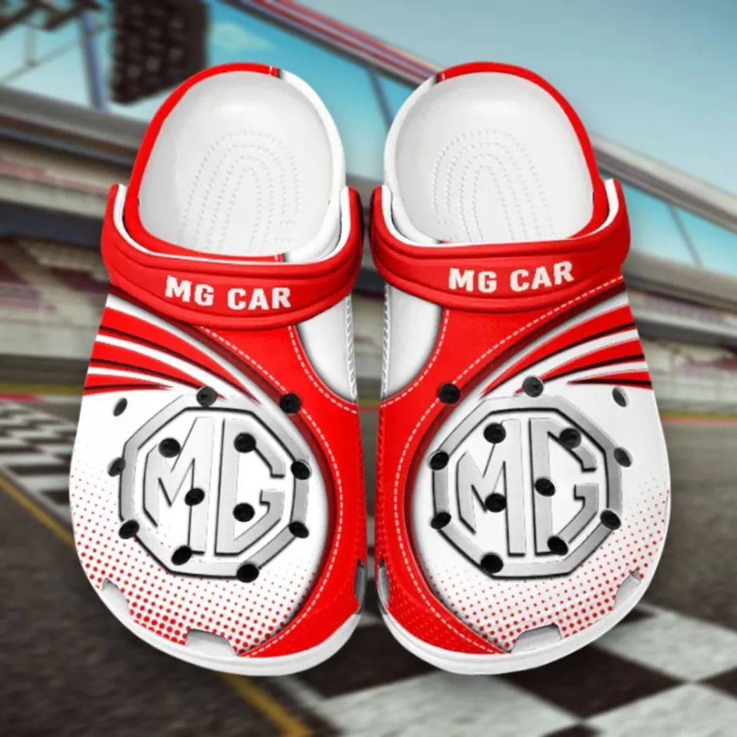 Sport-Inspired Sedan Culture Clog, Stylish All Over Print Lightweight Shoes for Auto Fans and Streetwear Style CAR181 - Red