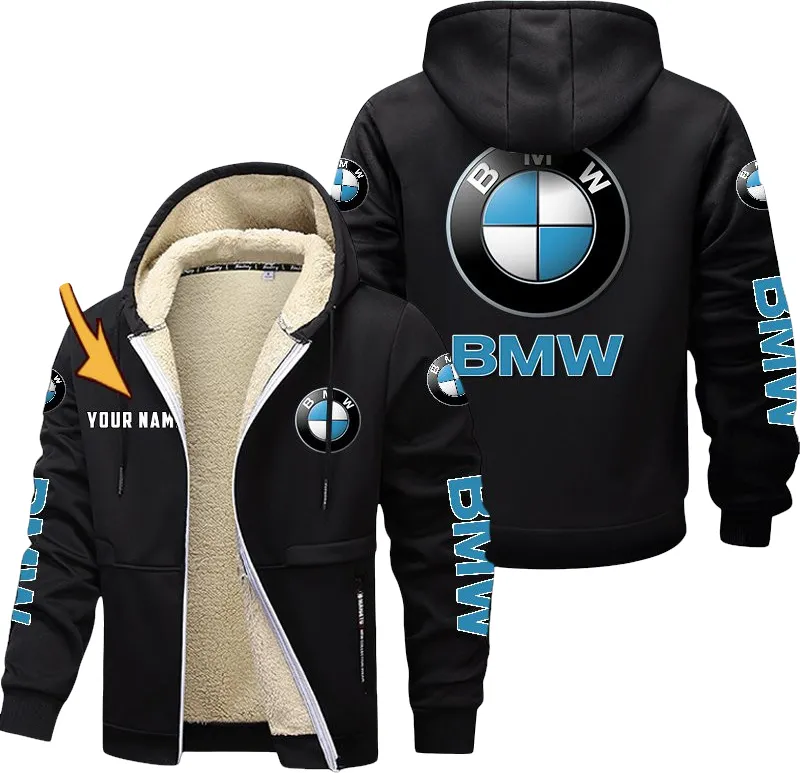 Executive Sedan Lamb Fleece Thick Coat, Garage Life Fleece Jacket CAR18112025005 - Black